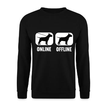 En ligne hors ligne Bull Terrier Chiens Chien Race de chien - Sweat-shirt Unisexe - noir - Devant - Alina (178cm) & Michal (187cm)