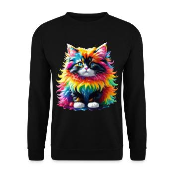 Cat Cat Rainbow Cute Cute Kids - Unisex Sweatshirt - black - Front - Alina (178cm) & Michal (187cm)