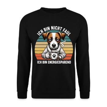 Ich Bin Nicht Faul Jack Russel terrier Jackie - Unisex Pullover - Schwarz - Vorne - Alina (178cm) & Michal (187cm)