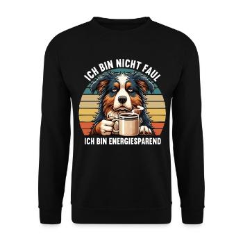 Ich Bin Nicht Faul Australian Shepherd Aussie - Unisex Pullover - Schwarz - Vorne - Alina (178cm) & Michal (187cm)