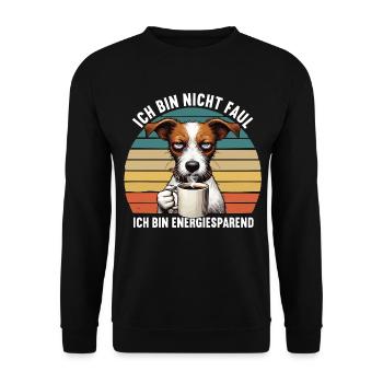 Ich Bin Nicht Faul Jack Russel terrier Jackie - Unisex Pullover - Schwarz - Vorne - Alina (178cm) & Michal (187cm)