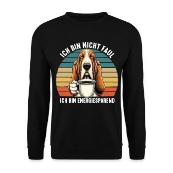 Ich Bin Nicht Faul Basset Hound Basset Hounds - Unisex Pullover - Schwarz - Vorne - Alina (178cm) & Michal (187cm)