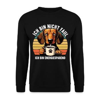 Ich Bin Nicht Faul Dackel Dackelbesitzer Teckel - Unisex Pullover - Schwarz - Vorne - Alina (178cm) & Michal (187cm)