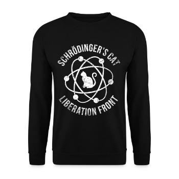 Le chat de Schrödinger - Sweat-shirt Unisexe - noir - Devant - Alina (178cm) & Michal (187cm)