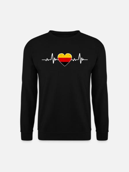 Deutschland Herz Deutsche Flagge Retro - Unisex Pullover - Schwarz