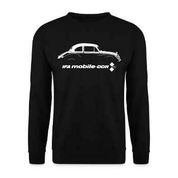 IFA F9 - DDR Oldtimer - Kult - Unisex Pullover - Schwarz - Vorne - Alina (178cm) & Michal (187cm)