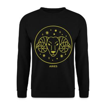Zodiac Sign Aries Astrology Horoscope Gift - Unisex Sweatshirt - black - Front - Alina (178cm) & Michal (187cm)