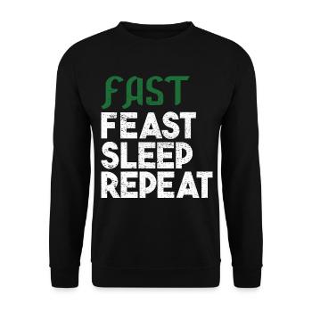 Festin rapide sommeil répéter cadeau - Sweat-shirt Unisexe - noir - Devant - Alina (178cm) & Michal (187cm)