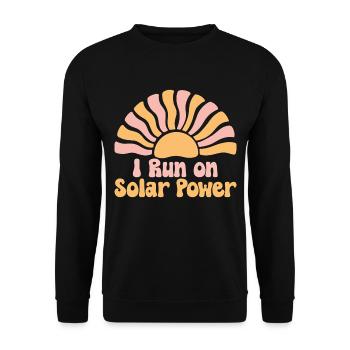 I run on Solar Power - Unisex Sweatshirt - black - Front - Alina (178cm) & Michal (187cm)