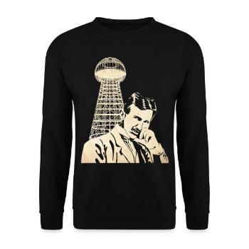 Nikola Tesla - Unisex Sweatshirt - black - Front - Alina (178cm) & Michal (187cm)