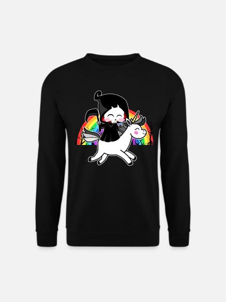 Death Is Magic - Unicorn Grim Reaper Rainbow - Felpa unisex - nero