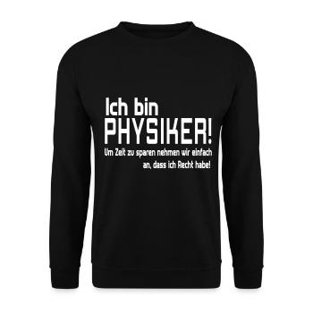 ich bin PHYSIKER - Unisex Pullover - Schwarz - Vorne - Alina (178cm) & Michal (187cm)