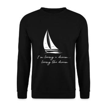 Voile | Marin cadeau | Cadeau voile drôle - Sweat-shirt Unisexe - noir - Devant - Alina (178cm) & Michal (187cm)