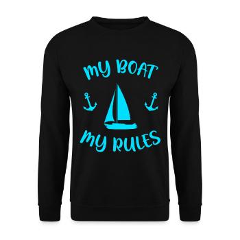 Voile | Marin cadeau | Cadeau voile drôle - Sweat-shirt Unisexe - noir - Devant - Alina (178cm) & Michal (187cm)