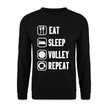 Eat Sleep Volley repeat | Volley-ball - Sweat-shirt Unisexe - noir - Devant - Alina (178cm) & Michal (187cm)