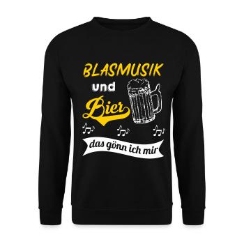 Blasmusik | Musikverein | Geschenk Musiker - Unisex Pullover - Schwarz - Vorne - Alina (178cm) & Michal (187cm)
