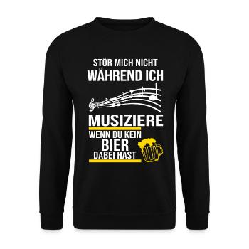 Blasmusik | Musikverein | Geschenk Musiker - Unisex Pullover - Schwarz - Vorne - Alina (178cm) & Michal (187cm)