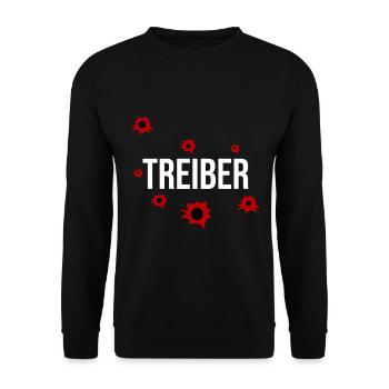 Funny driver Tshirt with bullet holes - Unisex Sweatshirt - black - Front - Alina (178cm) & Michal (187cm)