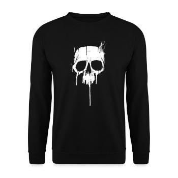 Classic Metal Graffiti Skull Dripping Paint - Unisex Sweatshirt - black - Front - Alina (178cm) & Michal (187cm)