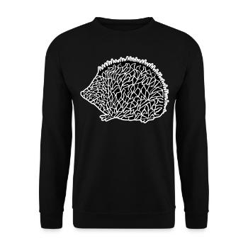 Igel Mosaik Hedgehog Tattoo Tierliebe Art Kunst - Unisex Pullover - Schwarz - Vorne - Alina (178cm) & Michal (187cm)