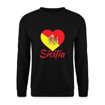 Fierté sicilienne - Sicilia - J'aime la Sicile Trinacria - Sweat-shirt Unisexe - noir - Devant - Alina (178cm) & Michal (187cm)