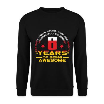 8 ans grand 8e anniversaire cadeau 8e anniversaire - Sweat-shirt Unisexe - noir - Devant - Alina (178cm) & Michal (187cm)