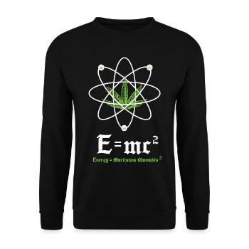 Relativity theory: energy = weed cannabis smoke - Unisex Sweatshirt - black - Front - Alina (178cm) & Michal (187cm)