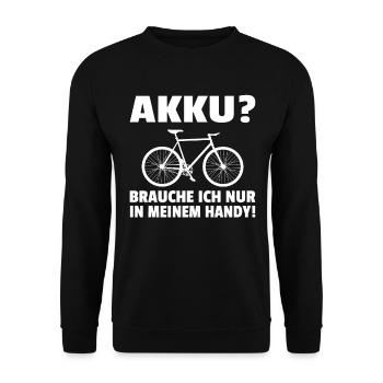 Anti E-Bike Mountainbike MTB Spruch Lustig Ebike - Unisex Pullover - Schwarz - Vorne - Alina (178cm) & Michal (187cm)