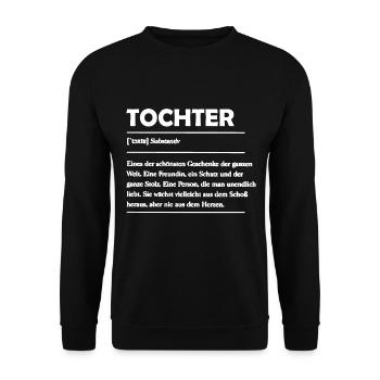 beste Tochter Papa Mama Geschenk tolles Tochter Ge - Unisex Pullover - Schwarz - Vorne - Alina (178cm) & Michal (187cm)