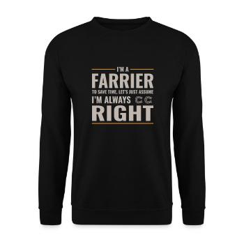Lustiges Geschenk des Hufschmiedschmieds - Unisex Pullover - Schwarz - Vorne - Alina (178cm) & Michal (187cm)