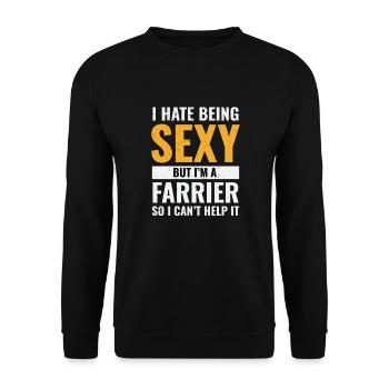 Lustiges Geschenk des Hufschmiedschmieds - Unisex Pullover - Schwarz - Vorne - Alina (178cm) & Michal (187cm)