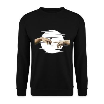 Michelangelo Pass the joint Weed Druffi Trippy - Unisex Sweatshirt - black - Front - Alina (178cm) & Michal (187cm)