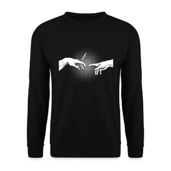 Michelangelo Pass the joint Weed Druffi Trippy - Unisex Sweatshirt - black - Front - Alina (178cm) & Michal (187cm)