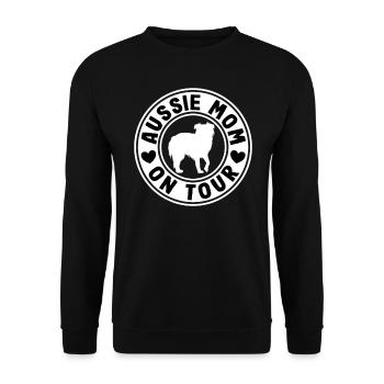 Australian Shepherd Mom On Tour Aussie Mama Gift - Unisex Sweatshirt - black - Front - Alina (178cm) & Michal (187cm)