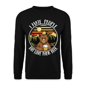 Camping Drôle de sort Camper cadeau bière ours - Sweat-shirt Unisexe - noir - Devant - Alina (178cm) & Michal (187cm)