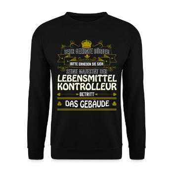 Lebensmittelkontrolleur Geschenkidee Nahrungskontr - Unisex Pullover - Schwarz - Vorne - Alina (178cm) & Michal (187cm)