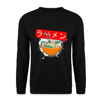 Anime Suppe Asiatische Suppe - Unisex Pullover - Schwarz - Vorne - Alina (178cm) & Michal (187cm)