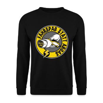 Fahrspaß Statt Abgas Elektroauto Geschenk E-Auto - Unisex Pullover - Schwarz - Vorne - Alina (178cm) & Michal (187cm)