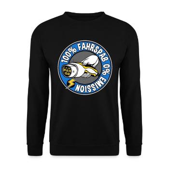 Elektroauto Geschenk E-Auto Elektromobilität - Unisex Pullover - Schwarz - Vorne - Alina (178cm) & Michal (187cm)