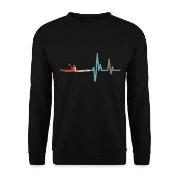 Heartbeat canoe kayak - Unisex Sweatshirt - black - Front - Alina (178cm) & Michal (187cm)