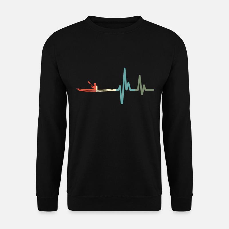 Herzschlag Kanu Kayak - Unisex Pullover - Schwarz