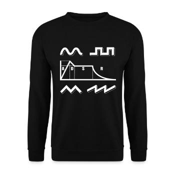 Synthesizer ADSR Envelope Synths Analog Modular - Unisex Sweatshirt - black - Front - Alina (178cm) & Michal (187cm)