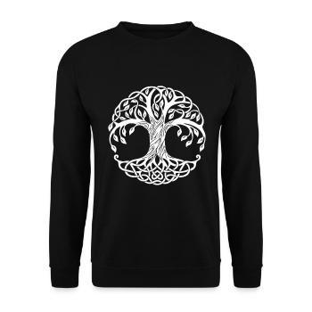 Yggdrasil Tree of life Baum des Lebens Wikinger Ba - Unisex Pullover - Schwarz - Vorne - Alina (178cm) & Michal (187cm)