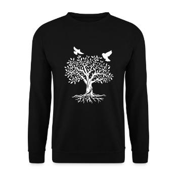 Yggdrasil Tree of life Baum des Lebens Raben Wikin - Unisex Pullover - Schwarz - Vorne - Alina (178cm) & Michal (187cm)