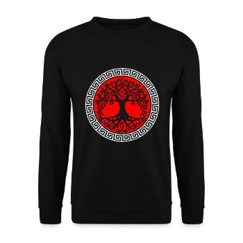 Yggdrasil Tree of life Baum des Lebens Raben Runen - Unisex Pullover - Schwarz - Vorne - Alina (178cm) & Michal (187cm)