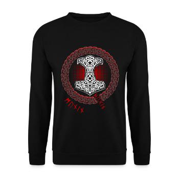 Thor Hammer Runen Thors Mythologie nordique - Sweat-shirt Unisexe - noir - Devant - Alina (178cm) & Michal (187cm)