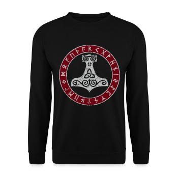 Thor Hammer Runes Thor Corbeaux de mythologie nordique - Sweat-shirt Unisexe - noir - Devant - Alina (178cm) & Michal (187cm)
