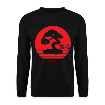 Méditation Bonsai Kanji Japon - Sweat-shirt Unisexe - noir - Devant - Alina (178cm) & Michal (187cm)