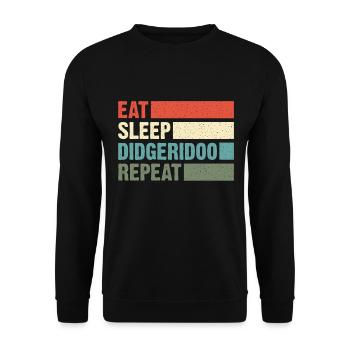 Didgeridoo Eat sleep repeat - Unisex Pullover - Schwarz - Vorne - Alina (178cm) & Michal (187cm)