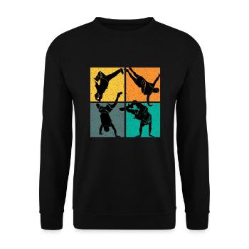 Breakdance dance vintage - Unisex Sweatshirt - black - Front - Alina (178cm) & Michal (187cm)
